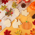 24 PCS Unfinished Wooden Thanksgiving Crafts, Pumpkin Turkey Shaped Hanging - Image 3