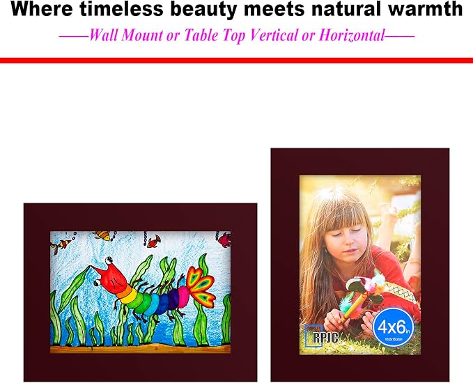 RPJC 4x6 inch Picture Frame Made of Solid Wood and High Definition Glass - Image 5