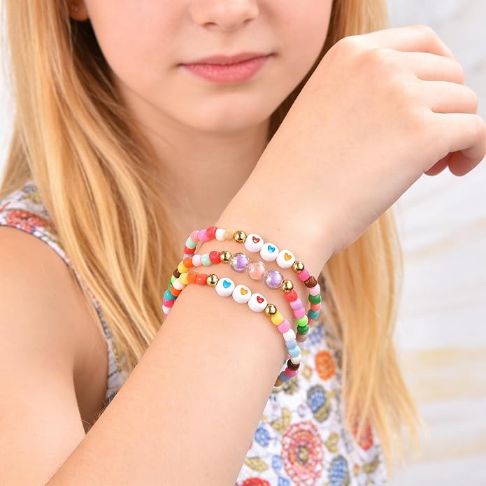 Friendship Bracelets for Girls, 10-Piece Cute Preppy Beaded Bracelet Set for - Image 3