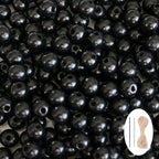 400Pcs Black Wooden Beads with Hole, Round Loose Natural Wood Spacer Beads with by SMANTA