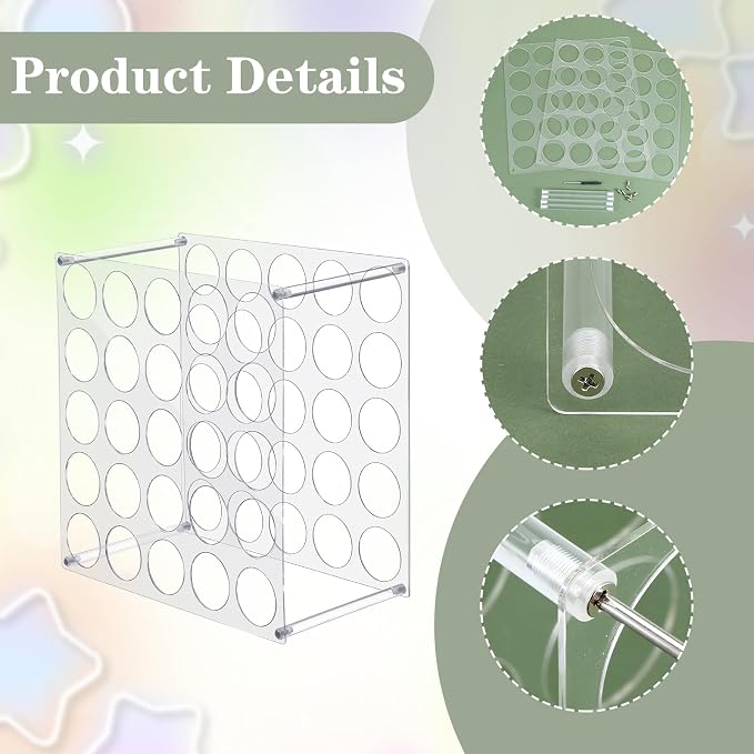 2-Pack 25 Holes Rack Vinyl Holder Acrylic Vinyl Roll Storage - Image 4