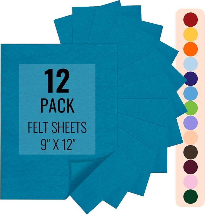 IONTACH 9" X 12" Felt Fabric Sheets 1.6mm Thick | Soft Felt by IONTACH