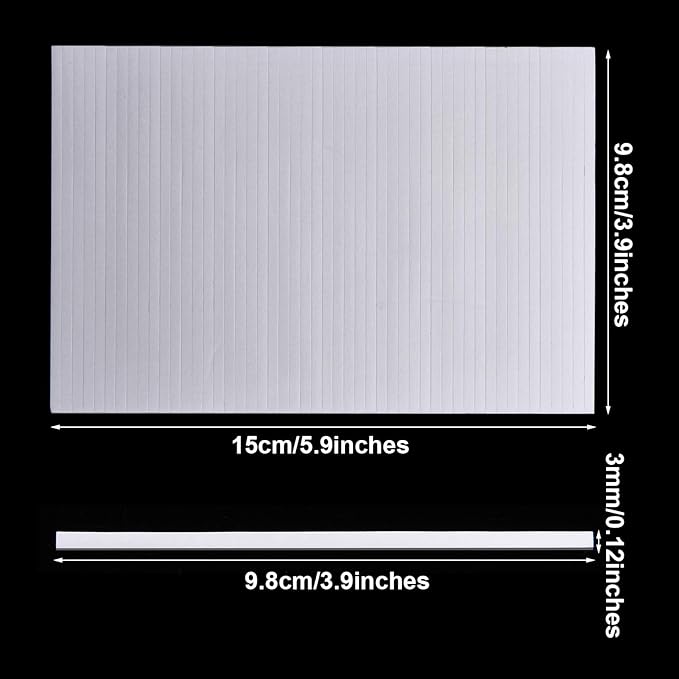 500 Pieces Double Sided Foam Strips, 3.9 in, Dual-Adhesive 3D Foam Tapes | Foam - Image 3