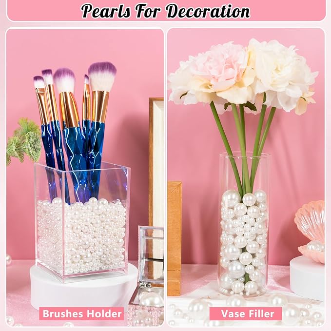 6000PCS Pearls for Crafting, Ivory No Hole Beads for Centerpieces Vases - Image 4