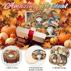 LWZAYS 8 Pcs 5D Autumn Gnome Diamond Art Coasters Kits - Image 6