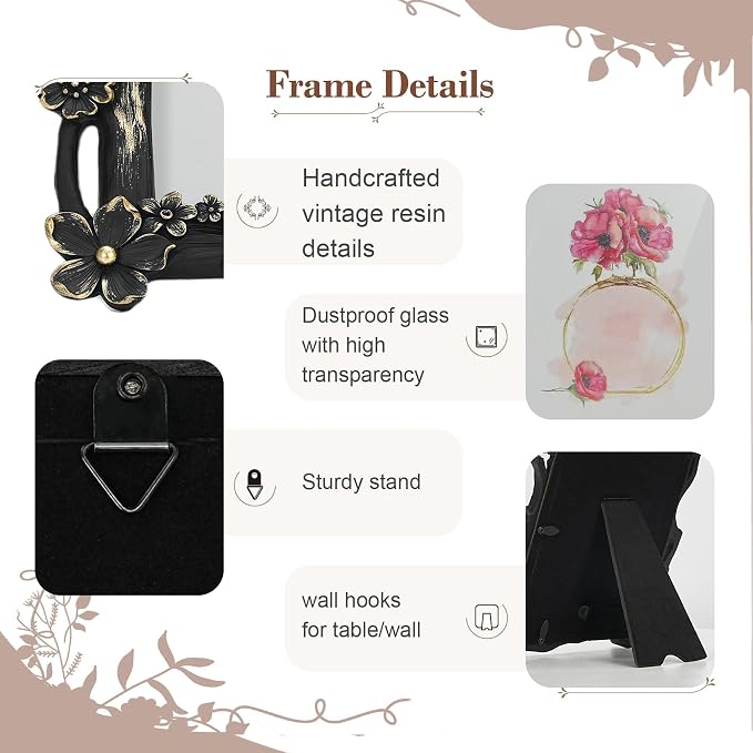 4x6 Vintage Picture Frame, Victorian Retro Decorative Photo Frames - Image 3