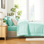 CozyLux Full Size Comforter Sets Mint Green, 7 Pieces Bed in a Bag, All Season - Image 9