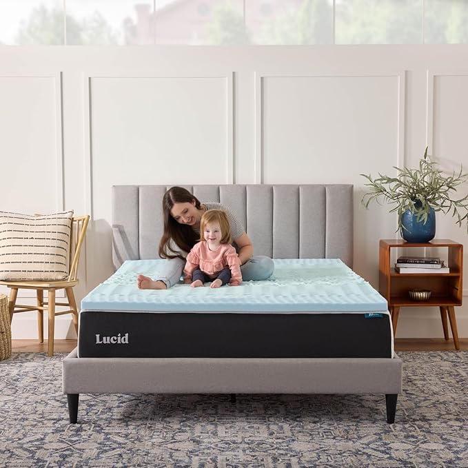 LUCID 2 Inch Gel Memory Foam Mattress Topper, Twin XL size – 5 Zones – Cooling - Image 7