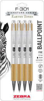 Zebra Pen F-301 Signature Series Retractable Ballpoint Pen, Stainless-Steel by ZebraPen