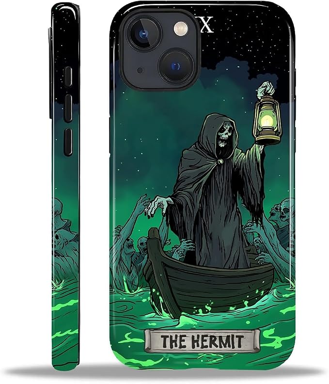 ZHEGAILIAN Case for iPhone 15, The Hermit Night Skull Durable Shockproof by Home