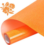 DUEUIOE Fluorescent Orange Glitter Heat Transfer Vinyl 12" x 5FT by Unknown