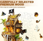 Wooden Puzzles for Adults, Pirate Cabin Wooden Puzzles 80 Pieces, Unique Animal - Image 6