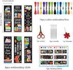 INFUNLY 6PCS Book Theme Cross Stitch Bookmark Kits 8''x2.4'' Study Bookmark - Image 2