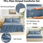 CozyLux Full Size Comforter Sets Dusty Blue, 7 Pieces Bed in a Bag, All Season - Image 5