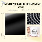 Tintnut Holographic Permanent Vinyl 8 Sheets 12x12in Black Adhesive Vinyl | - Image 2