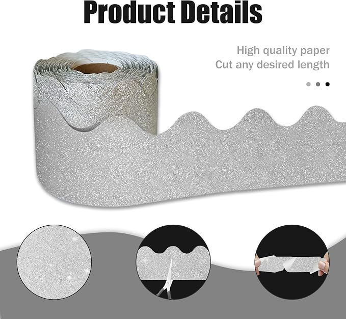 70Ft Shine Bulletin Board Borders，Scalloped Poster Boards Decorations Trim - Image 3