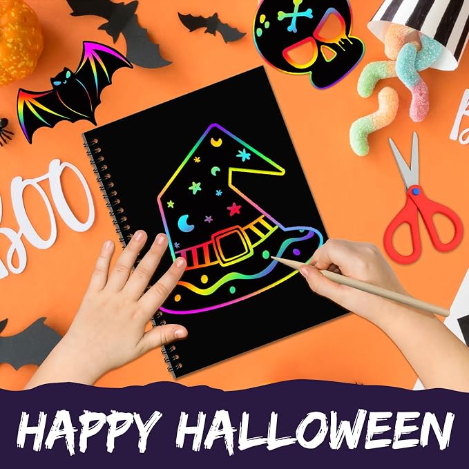 ZMLM Scratch Paper Art-Crafts Gift: 2 Pack Rainbow Notebooks Supplies Toys - Image 3