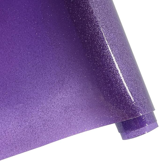 ONEART | Purple Transparent Glitter Vinyl Roll, 0.7 mm Solid Clear PVC Jelly - Image 2