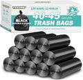 40-45 Gallon Black Trash Bags 120 Count - 37''x45'' Large Garbage Bags Unscented, 40+ Gallon Trash Can Liners, Multipurpose for Office, Outdoor, Recycling and Commercial