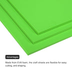 MECCANIXITY EVA Foam Sheets Green 9.8 Inch x 9.8 Inch 7mm Thick Crafts Foam - Image 4