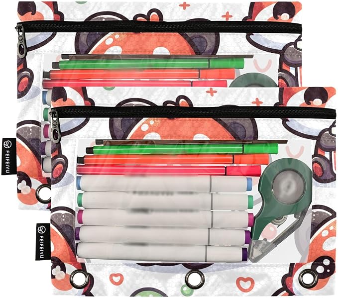 Cute Red Panda Bubbles Pencil Pouch - Image 2