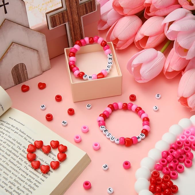 Ferreve 35 Sets Valentine's Day Christian Craft Kit Jesus Love Me DIY Bead - Image 3