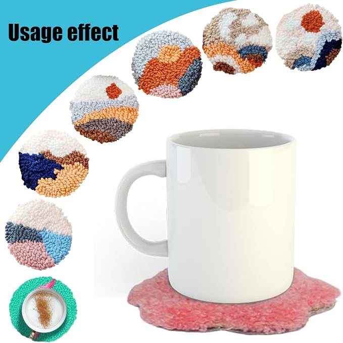Allazone 6 PCS Punch Needle Coaster Kit - Image 9