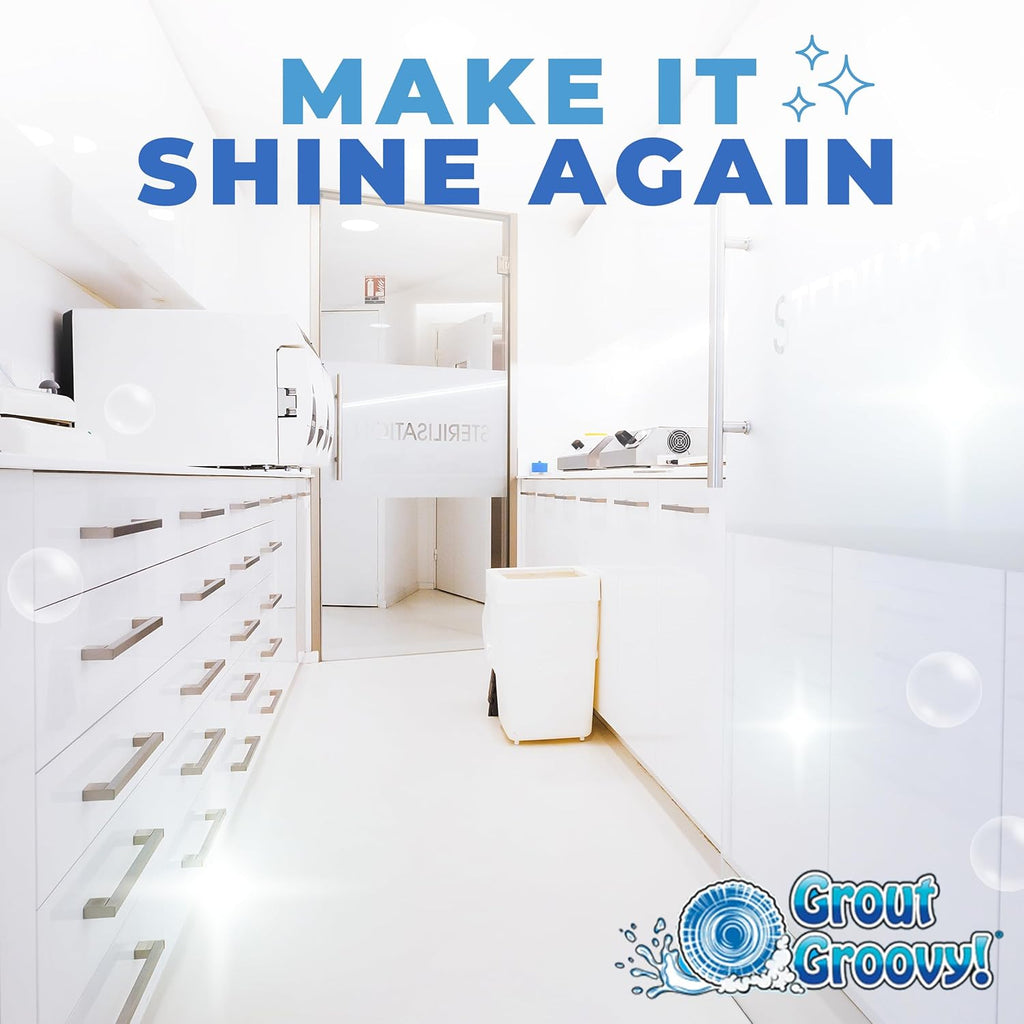 Grout Groovy! Electric Stand-Up Grout Cleaning Machine – Lightweight Deep Cleaner for Tile Floors, Bathrooms & Kitchens | Easy-to-Use Floor Scrubber Machine for Grout Lines & Tile Surfaces (Original)