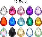 MECCANIXITY 50PCS Flat Back Acrylic Teardrop Gems 18x25mm Artificial Rhinestones - Image 5