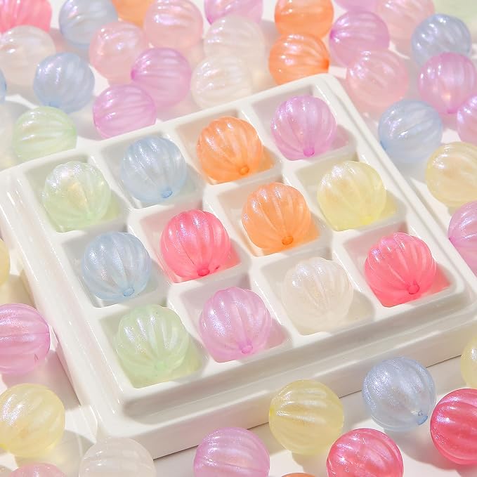16mm Acrylic Beads 100pcs Cute Colors Spacer Beads Loose Beads - Image 3