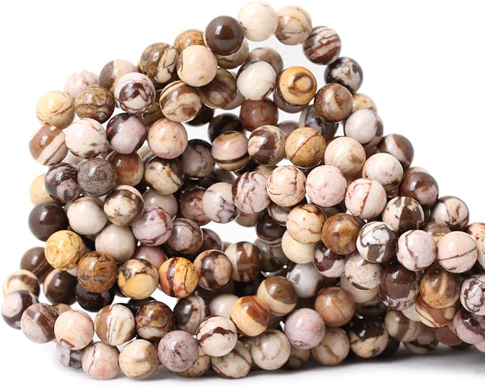 45PCS 8mm Natural Australian Zebra Gemstone Round Loose Beads Crystal Energy by CHEAVIAN