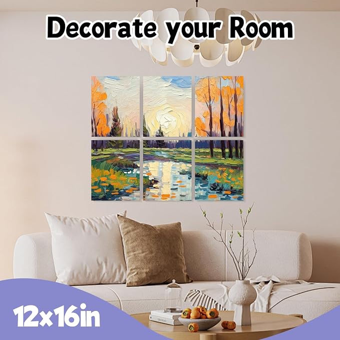ESRICH Stretched Canvas for Painting 12x16 Inch, 10 Pack Blank Canvas -5/8 in - Image 7