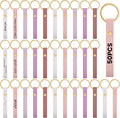 Wavyknot 50 Pcs PU Leather Keychain Blanks Bulk Laser Engraving Blanks Keychain by Wavyknot