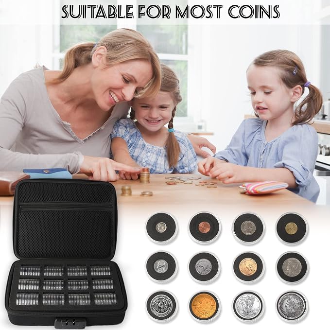 46mm Coin Capsules with Foam Gasket and Storage Organizer Box, Coin Storage - Image 5