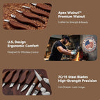 Wood Carving Kit, Deluxe Whittling Kit, 9 Wood Carving Knives 5 Chisels 4 Blocks - Image 2