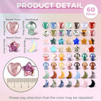 Nuenen 60 Pieces 20 * 20 * 6 mm Crystal Mushroom Sculpture Heart Shaped Moon - Image 2