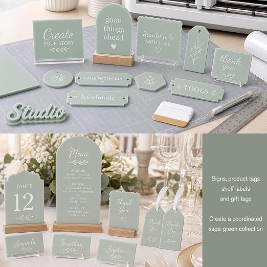 Sage Green Pastel Cast Acrylic Sheets 12x12 1/8" | Dual finish matte & glossy - Image 4