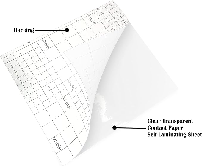 VHALE Glossy Clear Self-Adhesive Overlay Laminating Sheet Contact Papers - Image 3