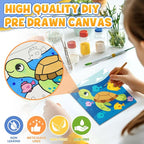 CONDA 12 Pcs Pre Drawn Canvas to Paint 6x6 Inch, Animal Pre Printed Canvas - Image 4
