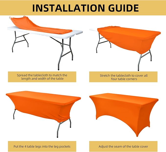 2-Pack 6ft Spandex Table Covers - Image 5