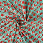 E-Tailor® Indian Ethnic 100% Cotton Voile Running Hand Block Print Natural by E-Tailor