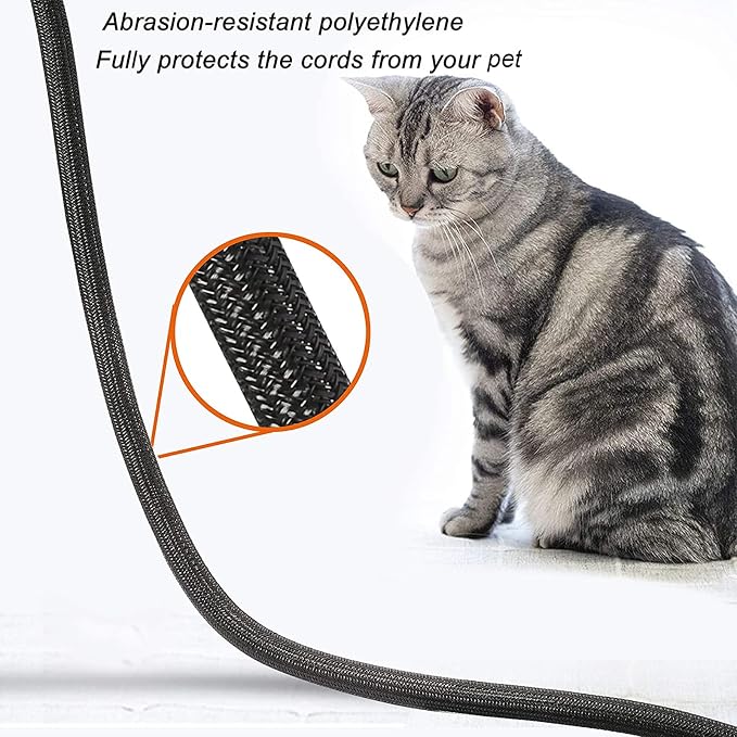 10ft - 1 inch Braided Cable Management Sleeve Cord Protector - Self-Wrapping - Image 4