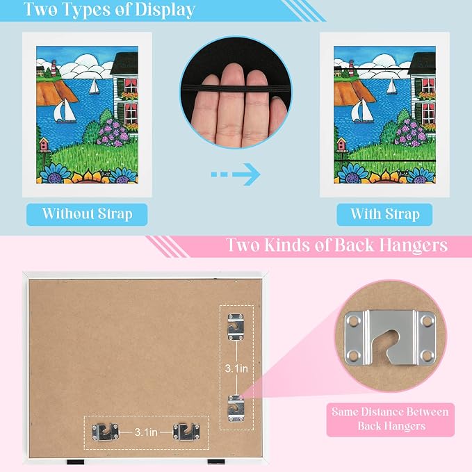 Kids Art Frames, 8.5x11 Front Opening Kids Artwork Frames Changeable, Holds 50 - Image 4