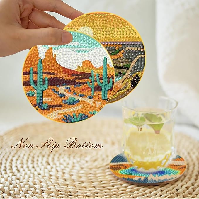 Clendo 8 Pcs National Park Diamond Art Coasters Kit - Image 4