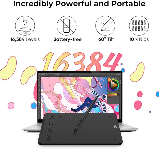 XPPen Updated Deco Mini7 V2 Drawing Tablet-16384 Levels of Pressure - Image 2