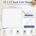 12" x 12" Felt Sheets for Crafts, 2mm Stiff Felt Fabric, Polyester Felt Squares - Image 3