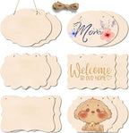 12Pcs Unfinished Wood Crafts, Rectangle-Shaped Wood Plaques by Brmeday