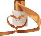 HUIHUANG Burnt Orange Satin Wired Ribbon 2.5 inch Easter Wired Ribbon - Image 3