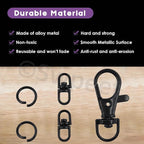 Swpeet Assorted 150Pcs Black Keychain Making Kit, Swivel Trigger Hook, Swivel - Image 3