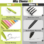 Piochoo Gel Pens, 8 Pack Fine Point Black Ink Smooth Writing Ink Pen, - Image 3